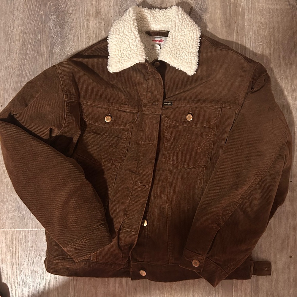 Wrangler Brown Corduroy Jacket with Sherpa interior